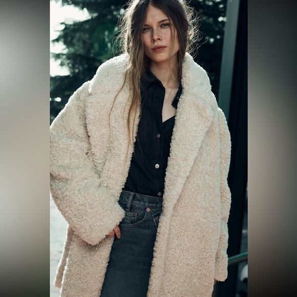 Zara FAUX FUR COAT Size XS - Picture 1 of 13